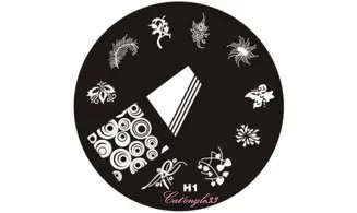Plaque stamping H01 ronde nail art