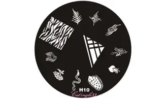 Plaque stamping H10 ronde nail art