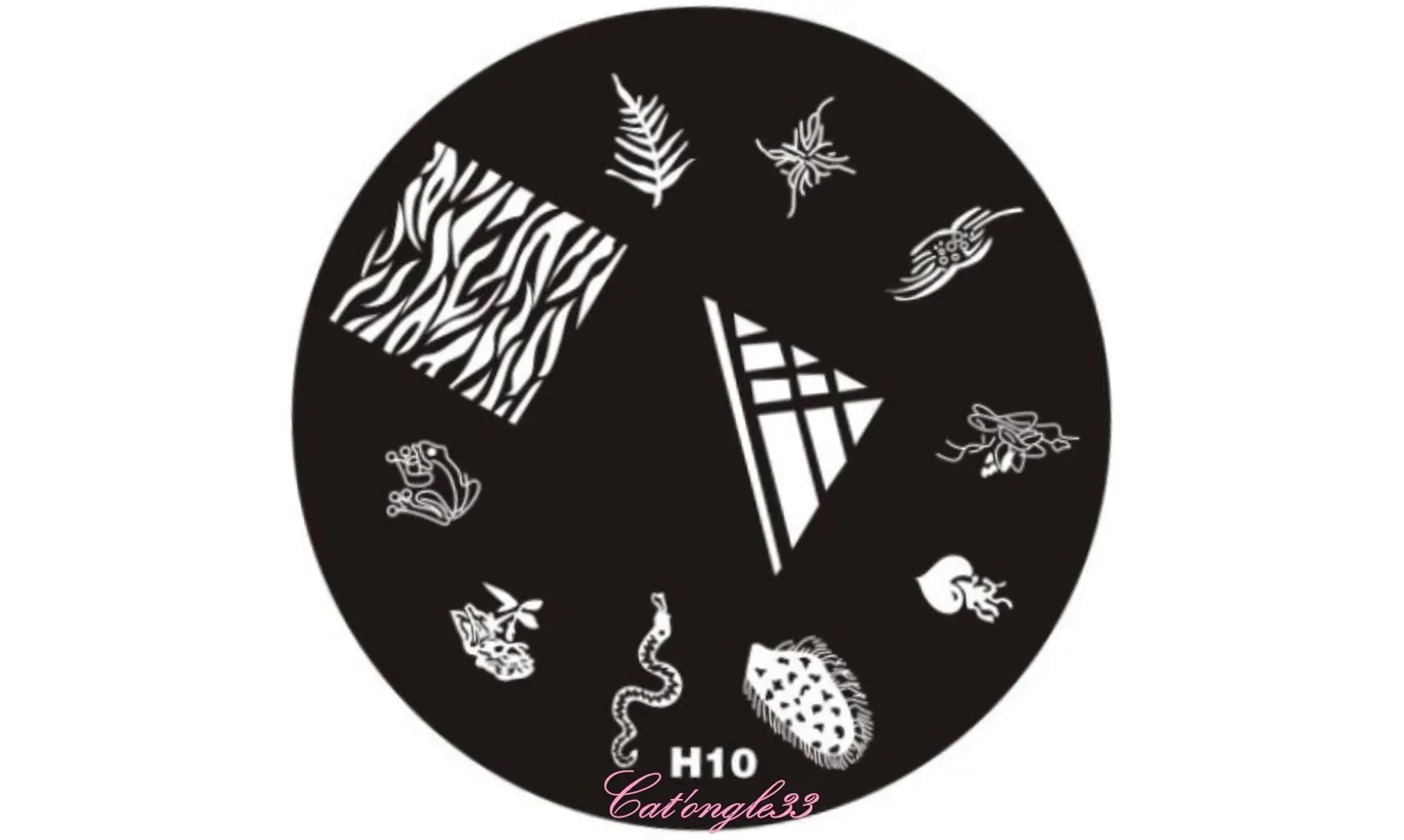 Plaque stamping H10 ronde nail art