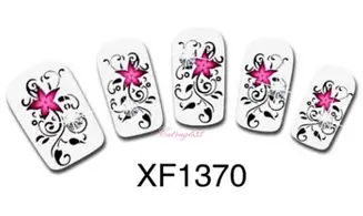 Water decal fleur rouge vrille XF1370