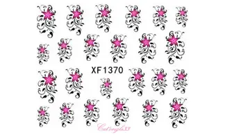 Water decal fleur rouge vrille XF1370