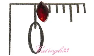 Strass olive rouge 3/1 mm