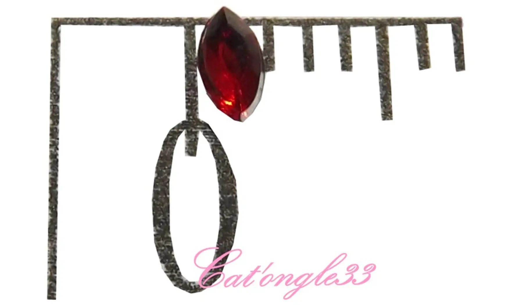 Strass olive rouge 3/1 mm