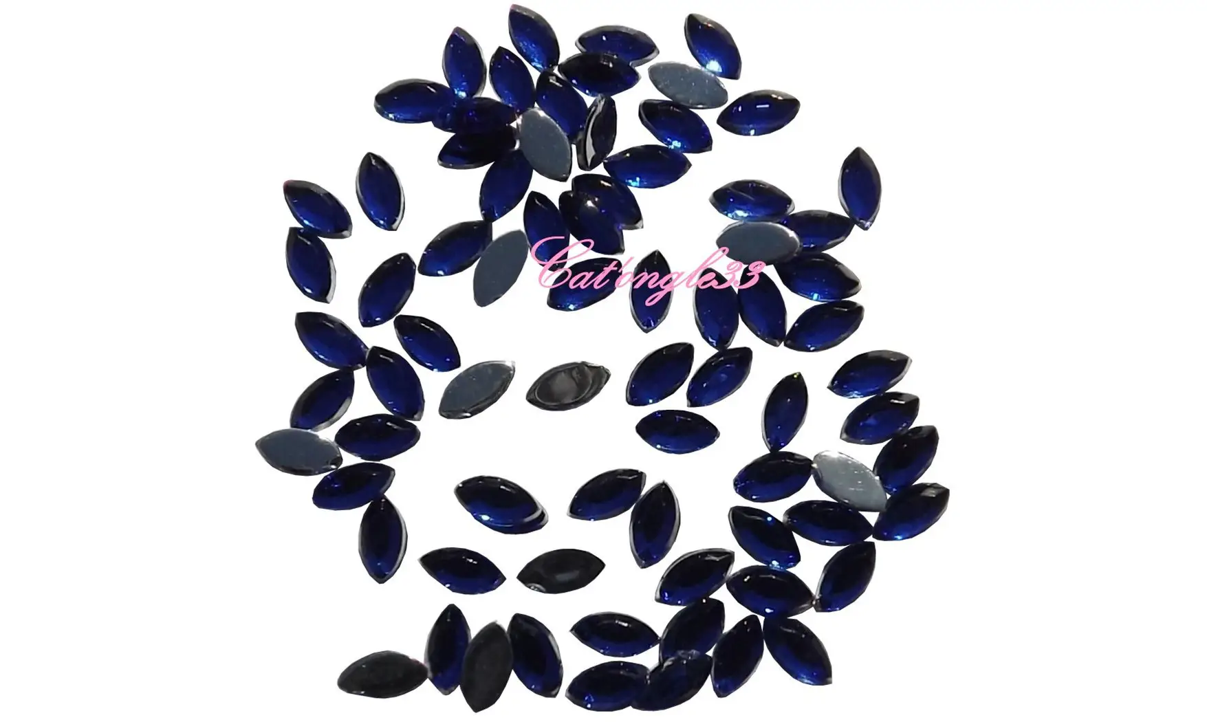 Strass olive bleu roi 3/1 mm