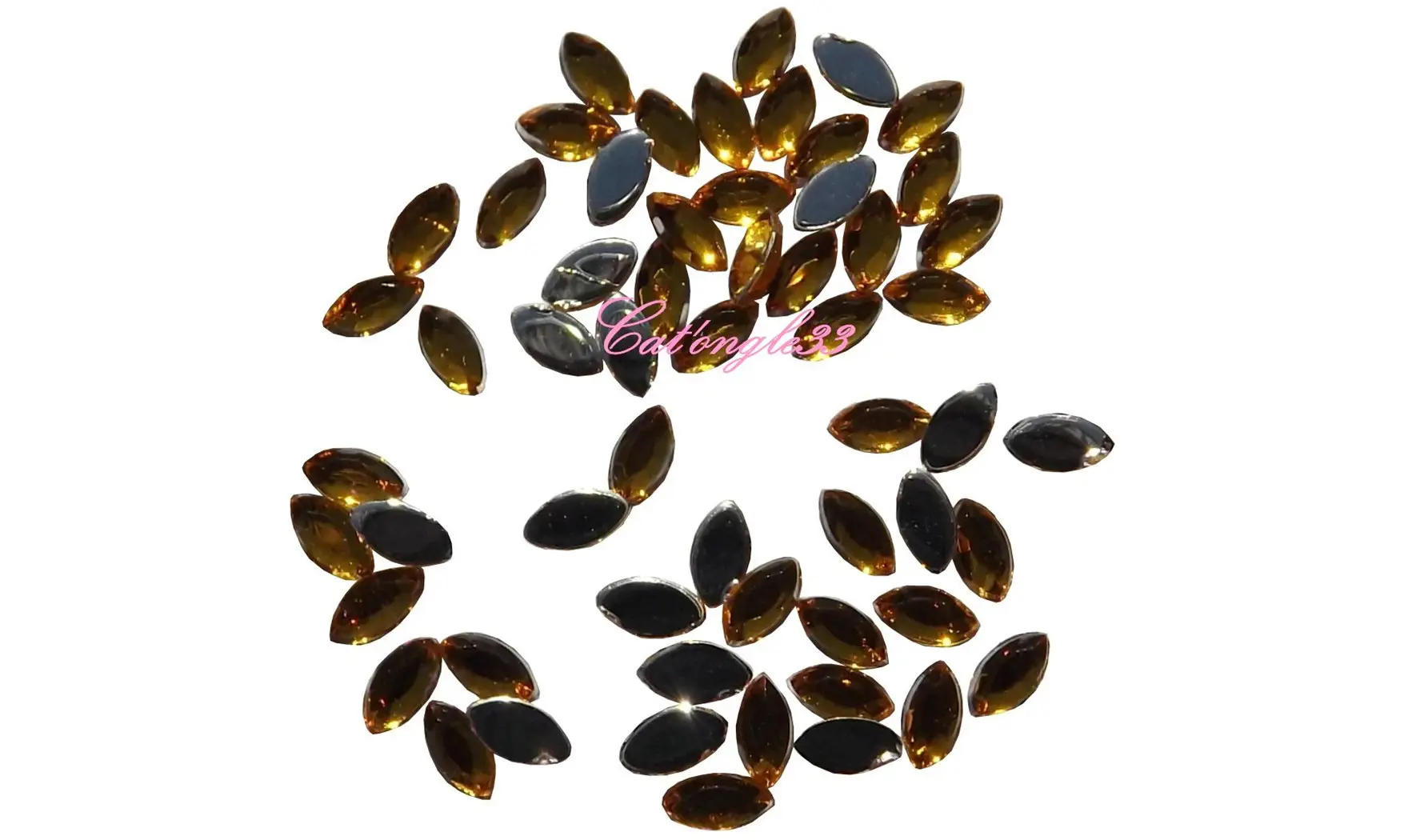 Strass olive jaune 3/1 mm