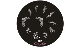 Plaque stamping ronde A02 nail art