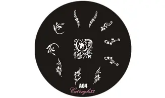 plaque stamping ronde A04 nail art