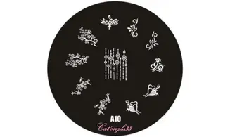 Plaque stamping ronde A10 nail art