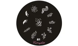 Plaque stamping ronde A11 nail art