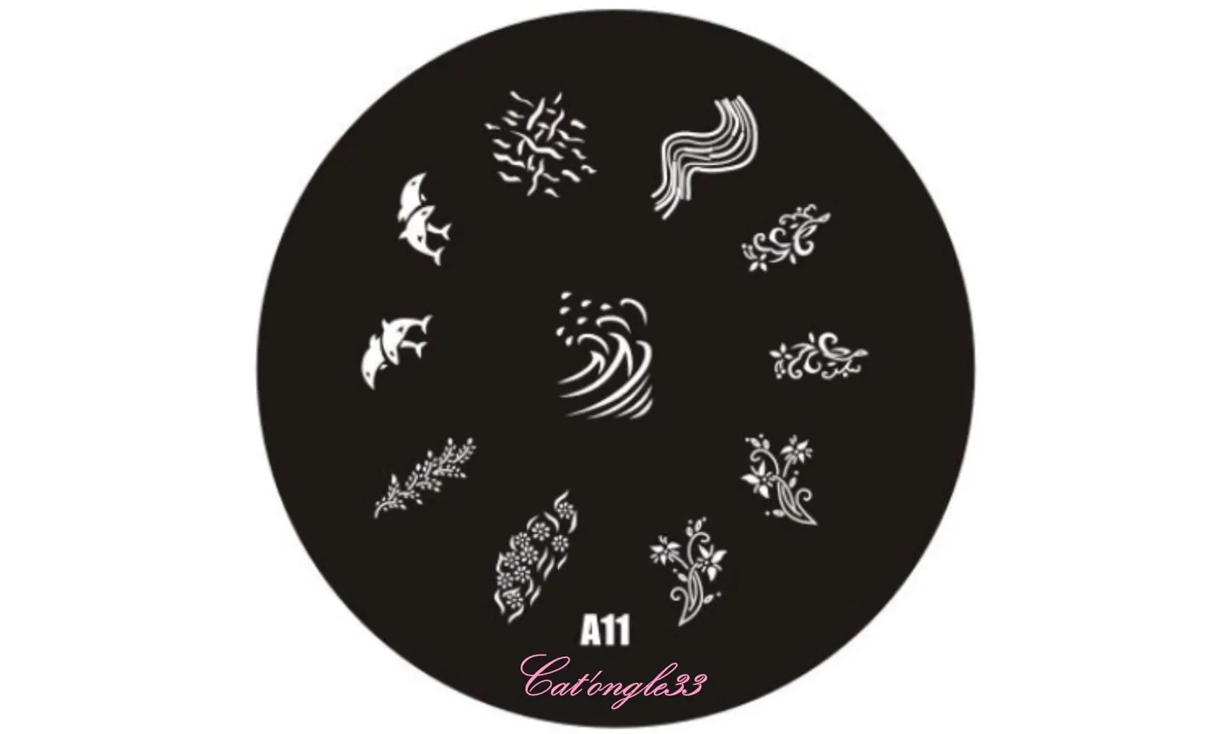 Plaque stamping ronde A11 nail art