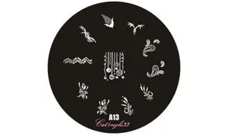 Plaque stamping ronde A13 nail art