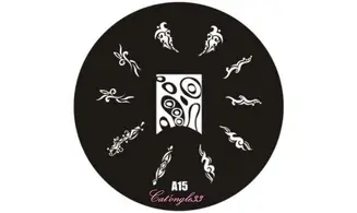 Plaque stamping ronde A15 nail art