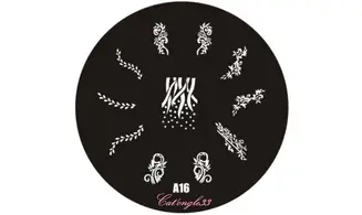 Plaque stamping ronde A16 nail art