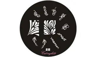 Plaque stamping ronde A18 nail art