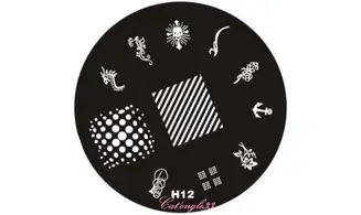 Plaque stamping H12 ronde nail art