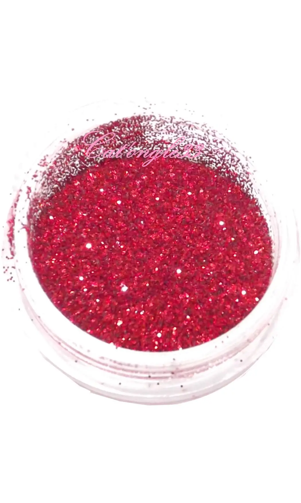 Paillettes fines rouge nail art