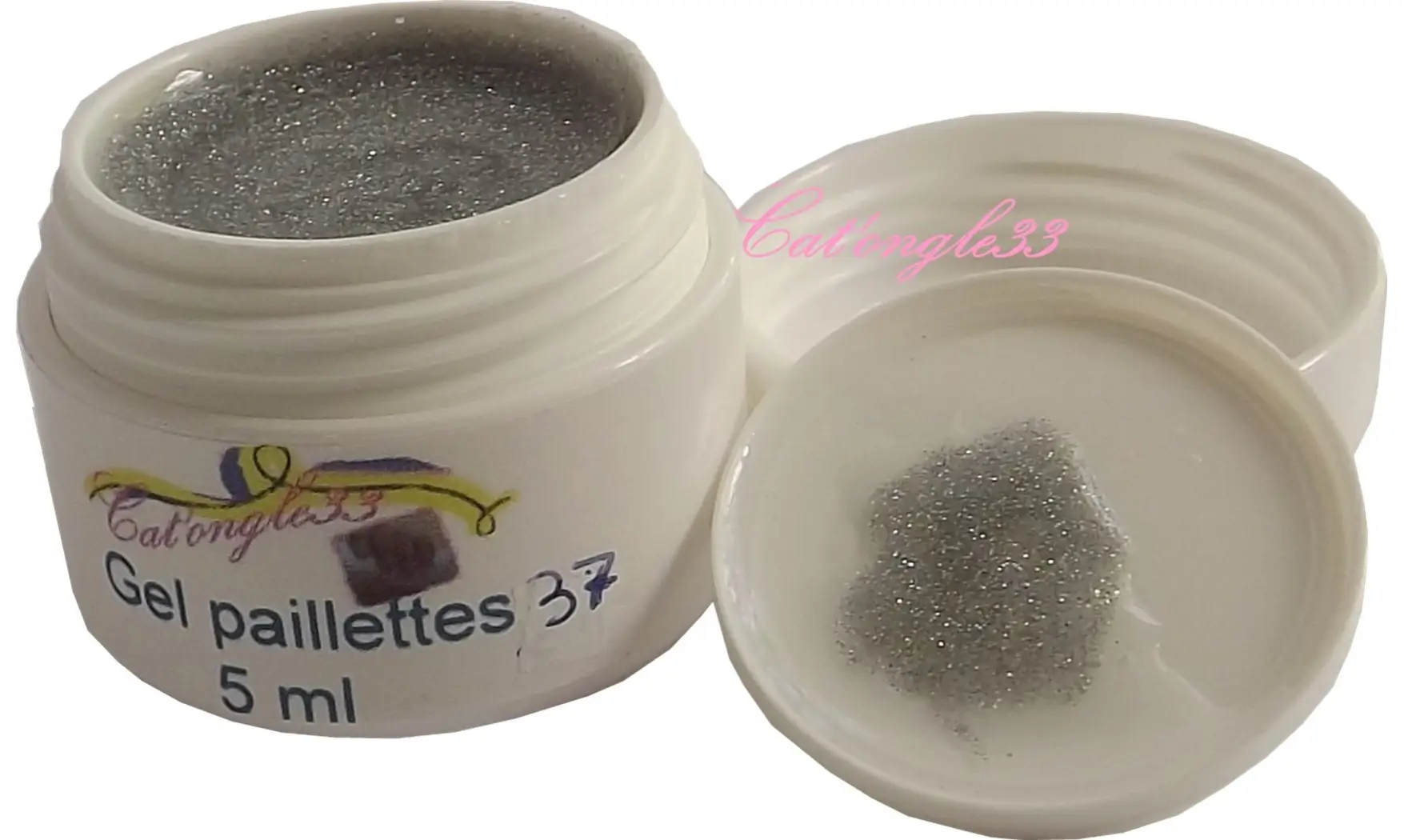 Gel UV 5 ml argent irisé 37