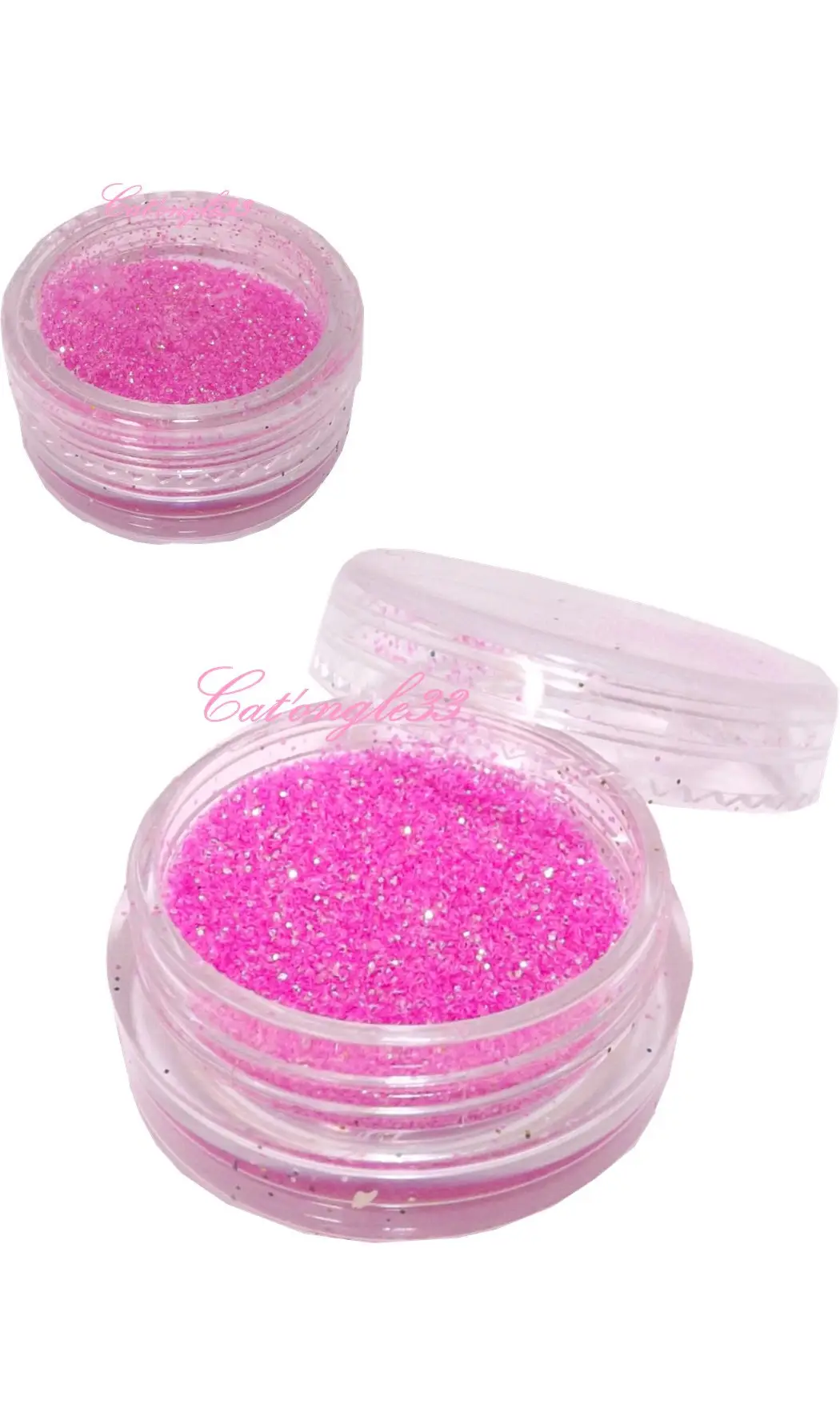 Paillettes fines rose nail art