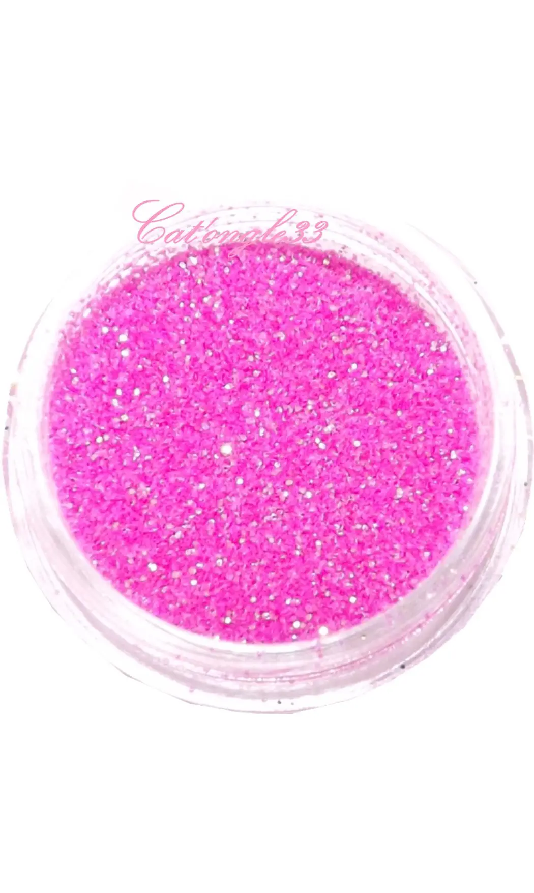 Paillettes fines rose nail art