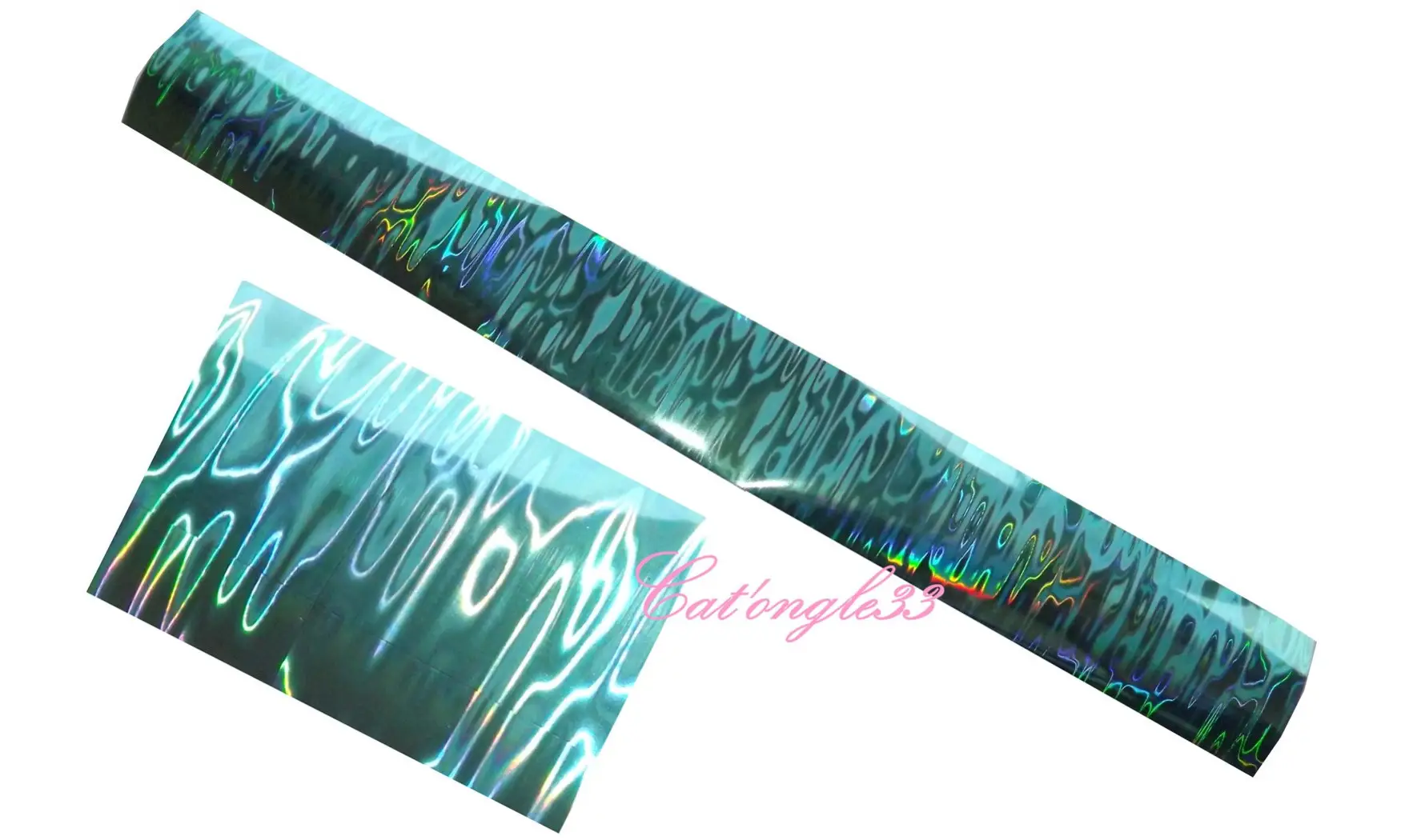 Foils flamme turquoise nail art 20 cm