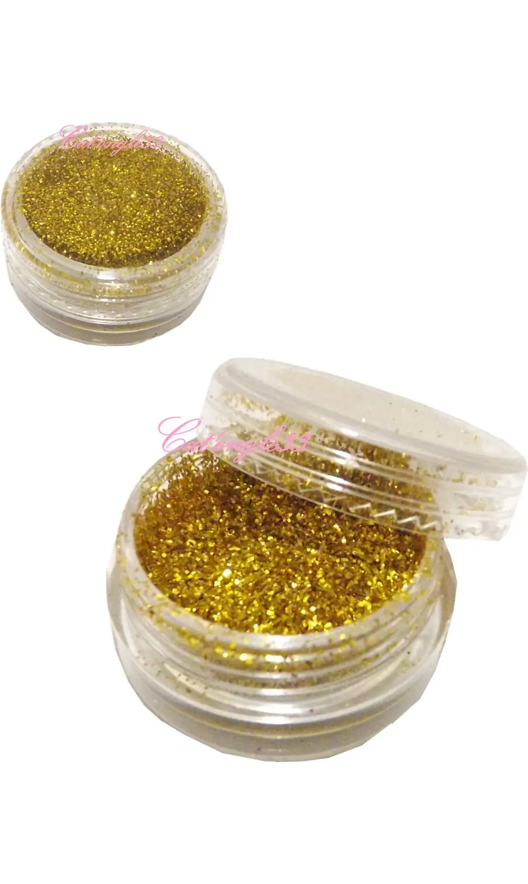 Paillettes fines jaune or nail art