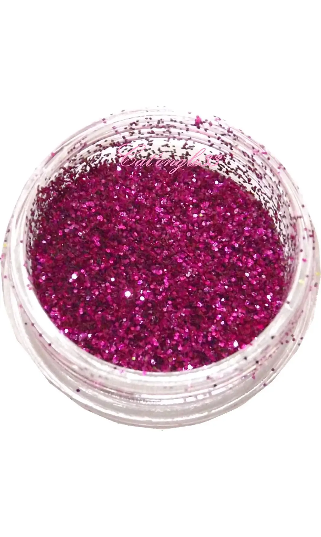 Paillettes fines fuchsia nail art