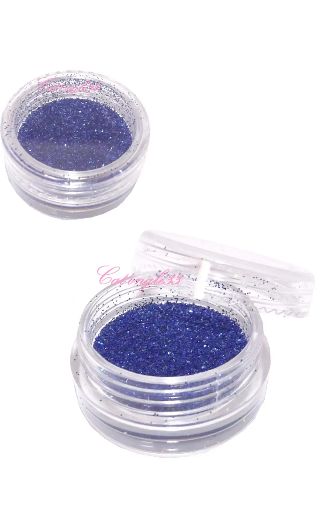 Paillettes fines bleu roi nail art