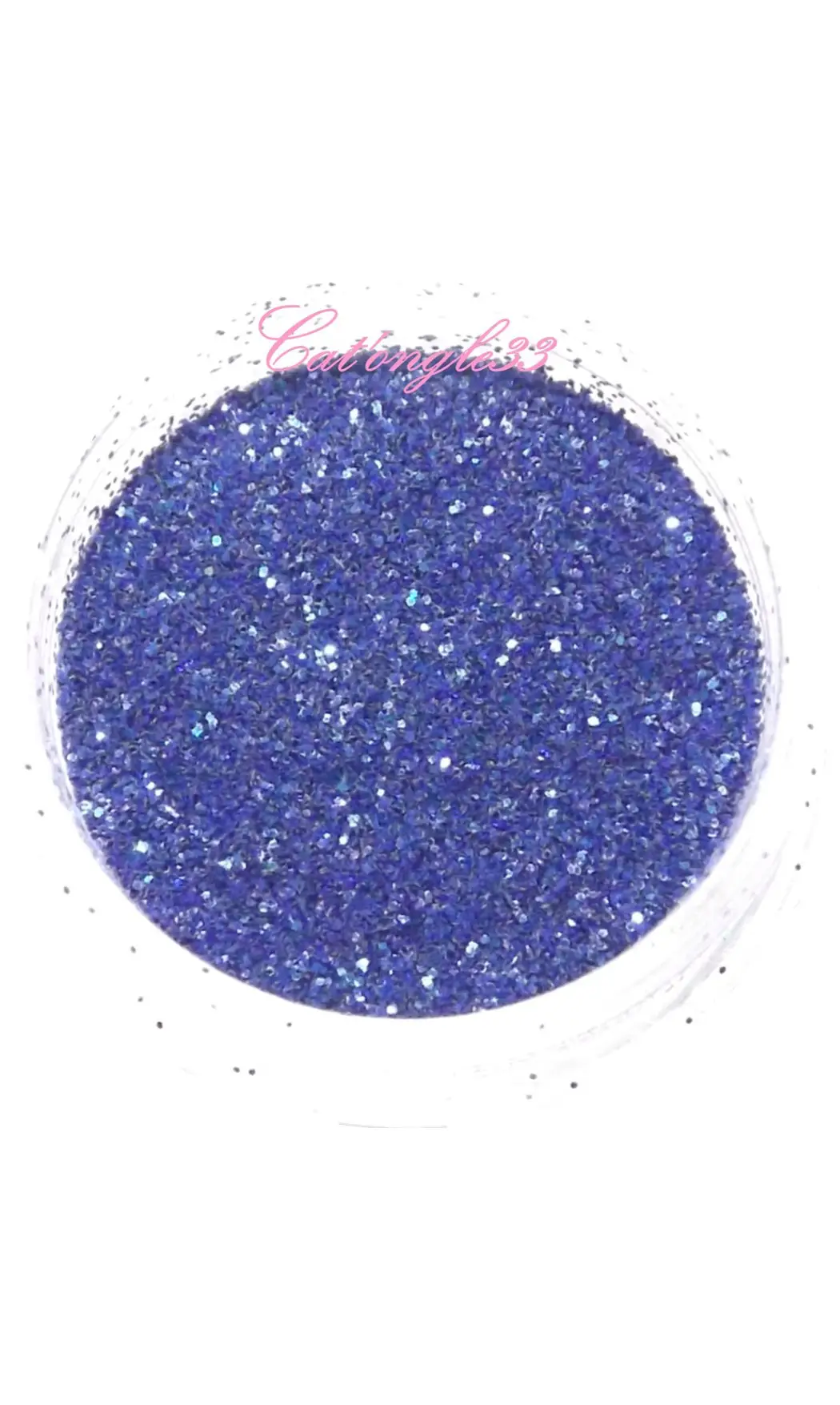 Paillettes fines bleu roi nail art