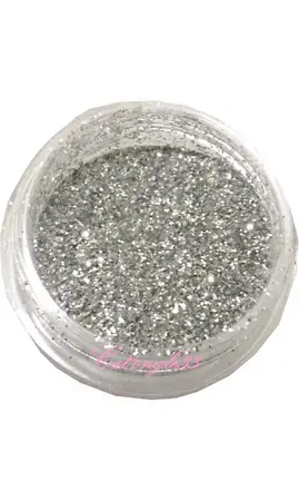 Paillettes fines argent nail art