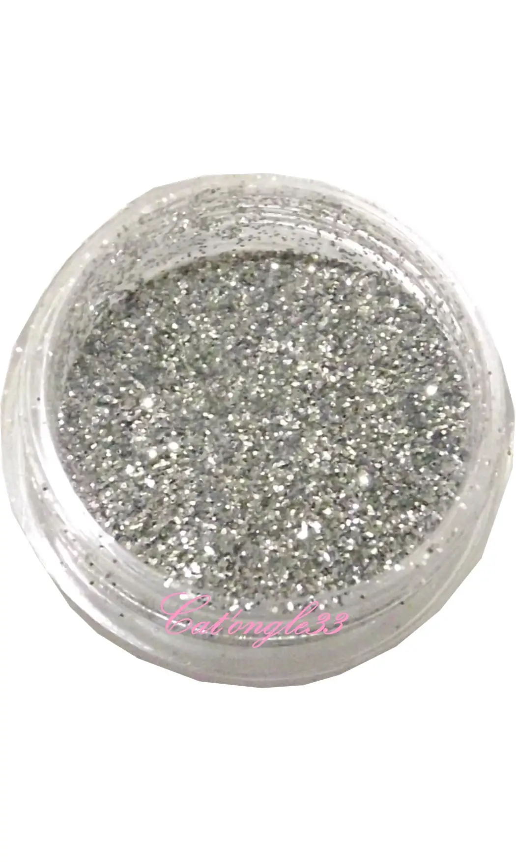 Paillettes fines argent nail art