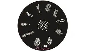 Plaque stamping H13 ronde nail art