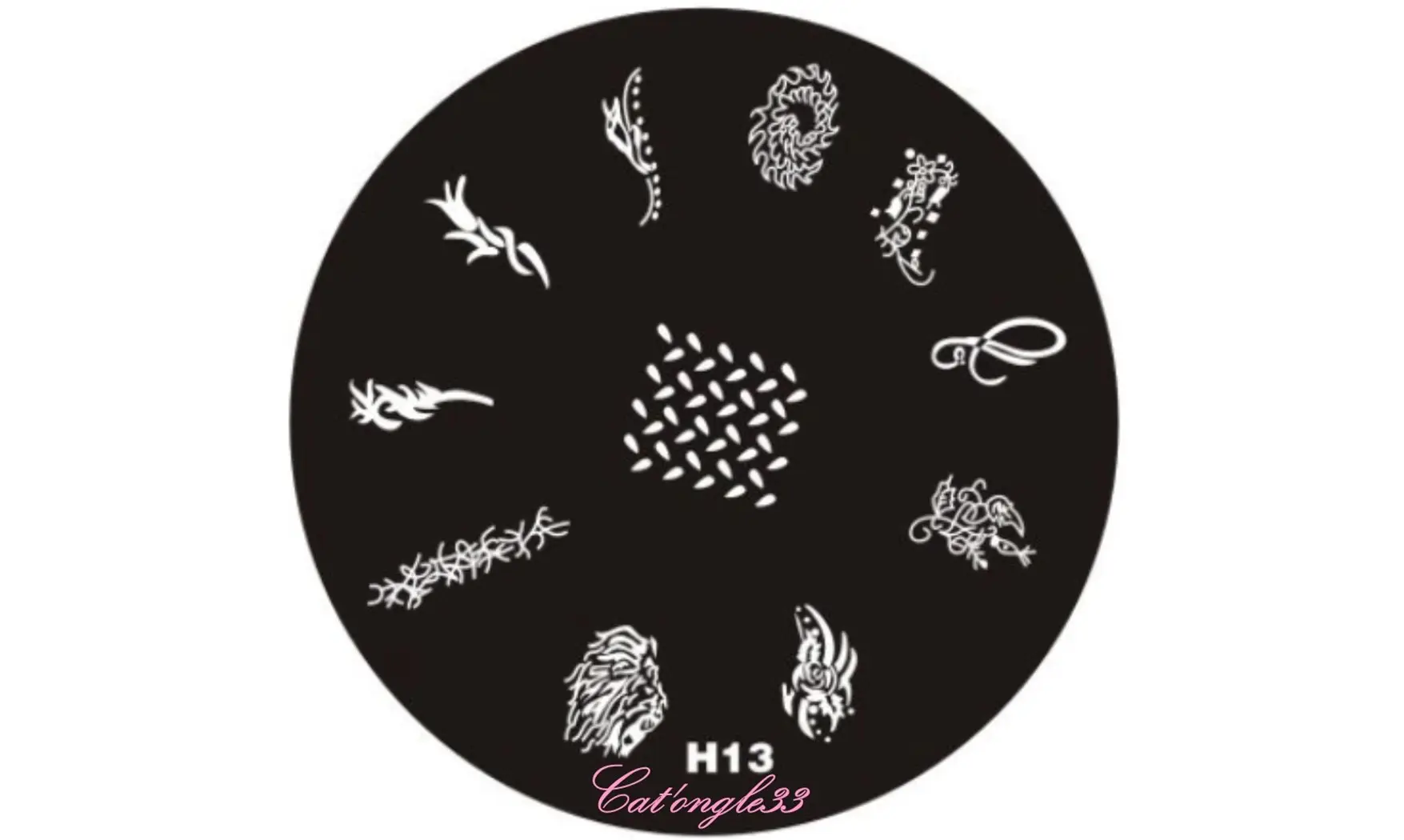 Plaque stamping H13 ronde nail art