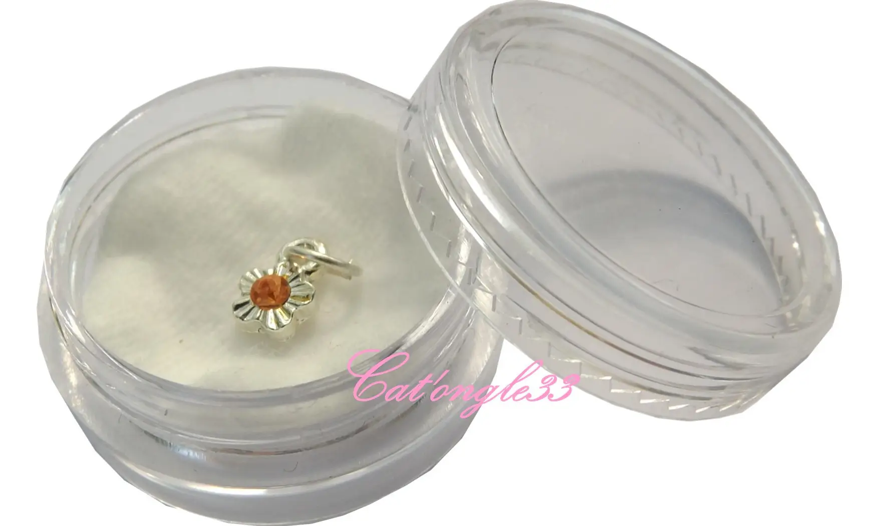 Piercing fleur jaune orangé nail art