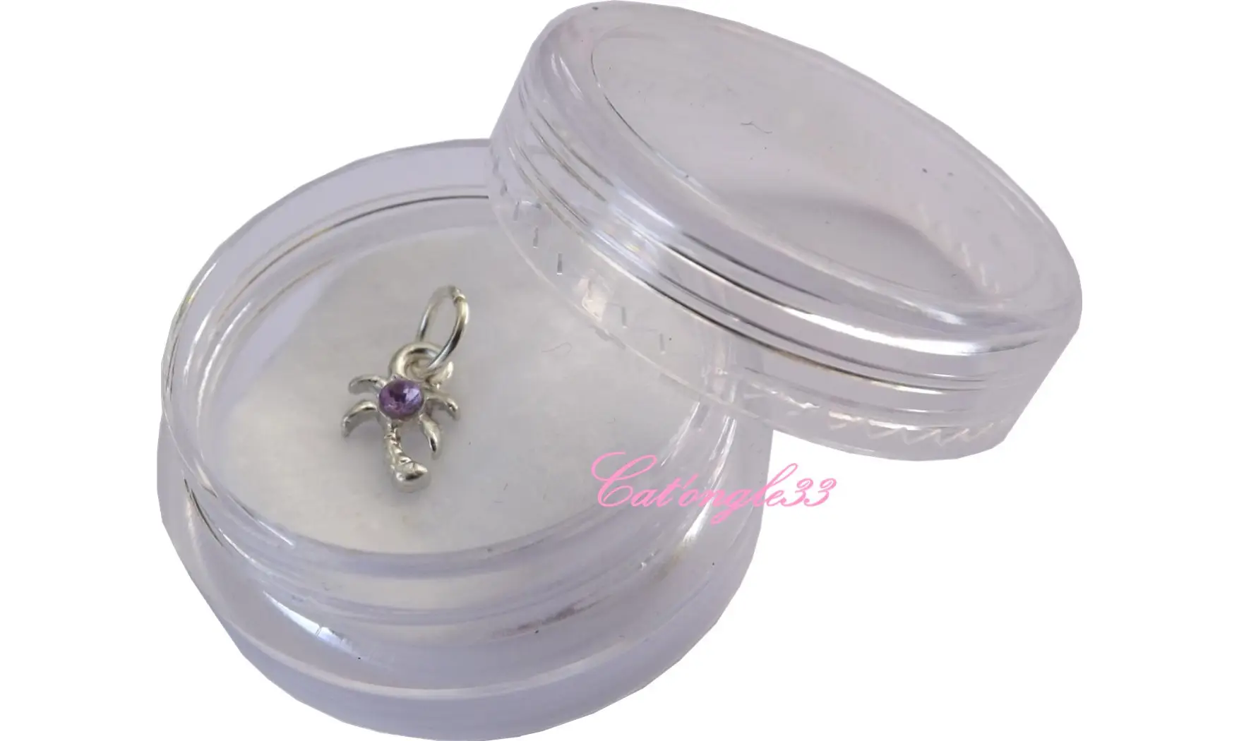 Piercing palmier parme nail art