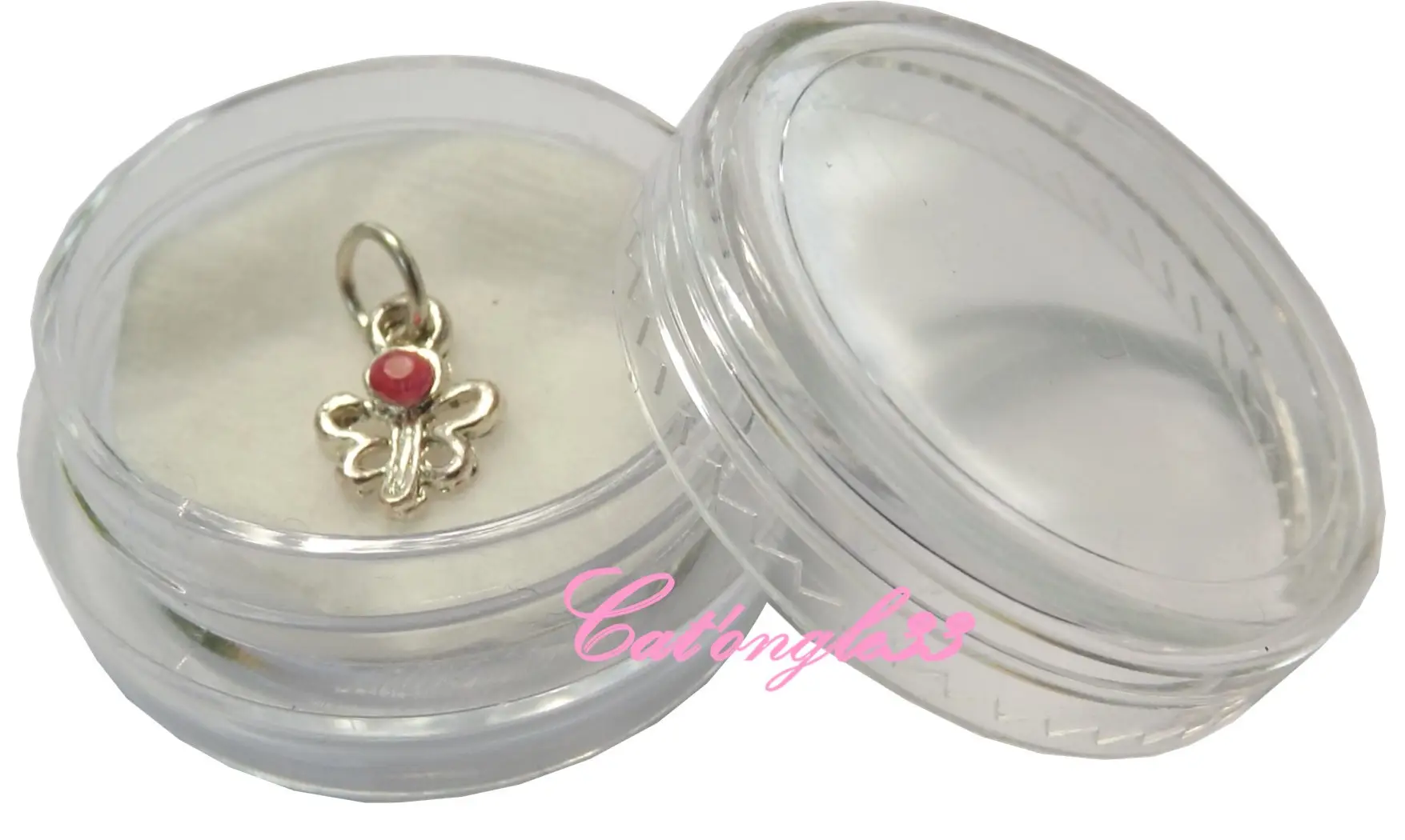 Piercing papillon rose nail art