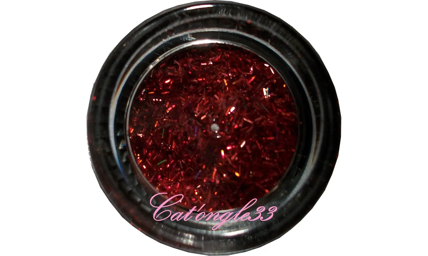 Fils paillettes rouge nail art