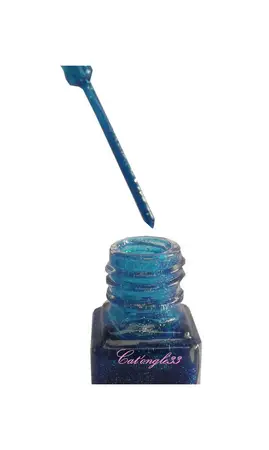Vernis liner bleu paillette 23