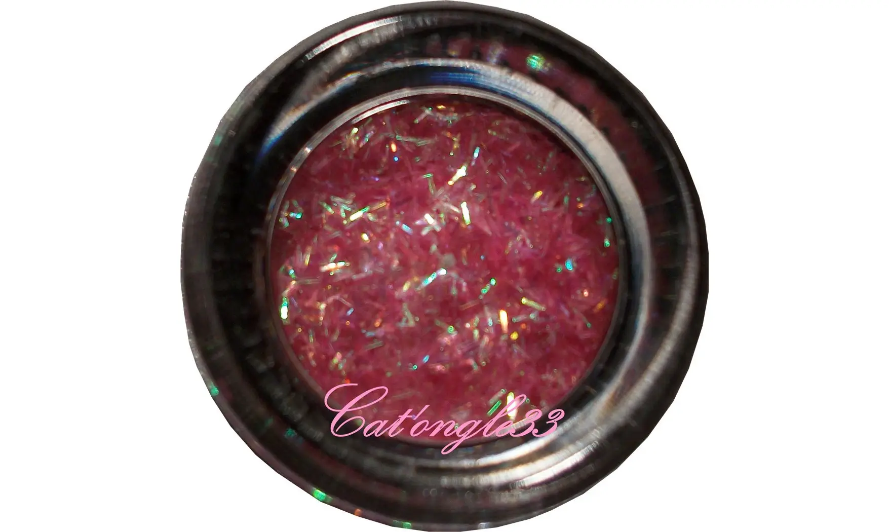 Fils paillettes rose clair nail art