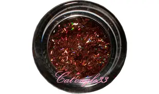 Fils paillettes orange nail art