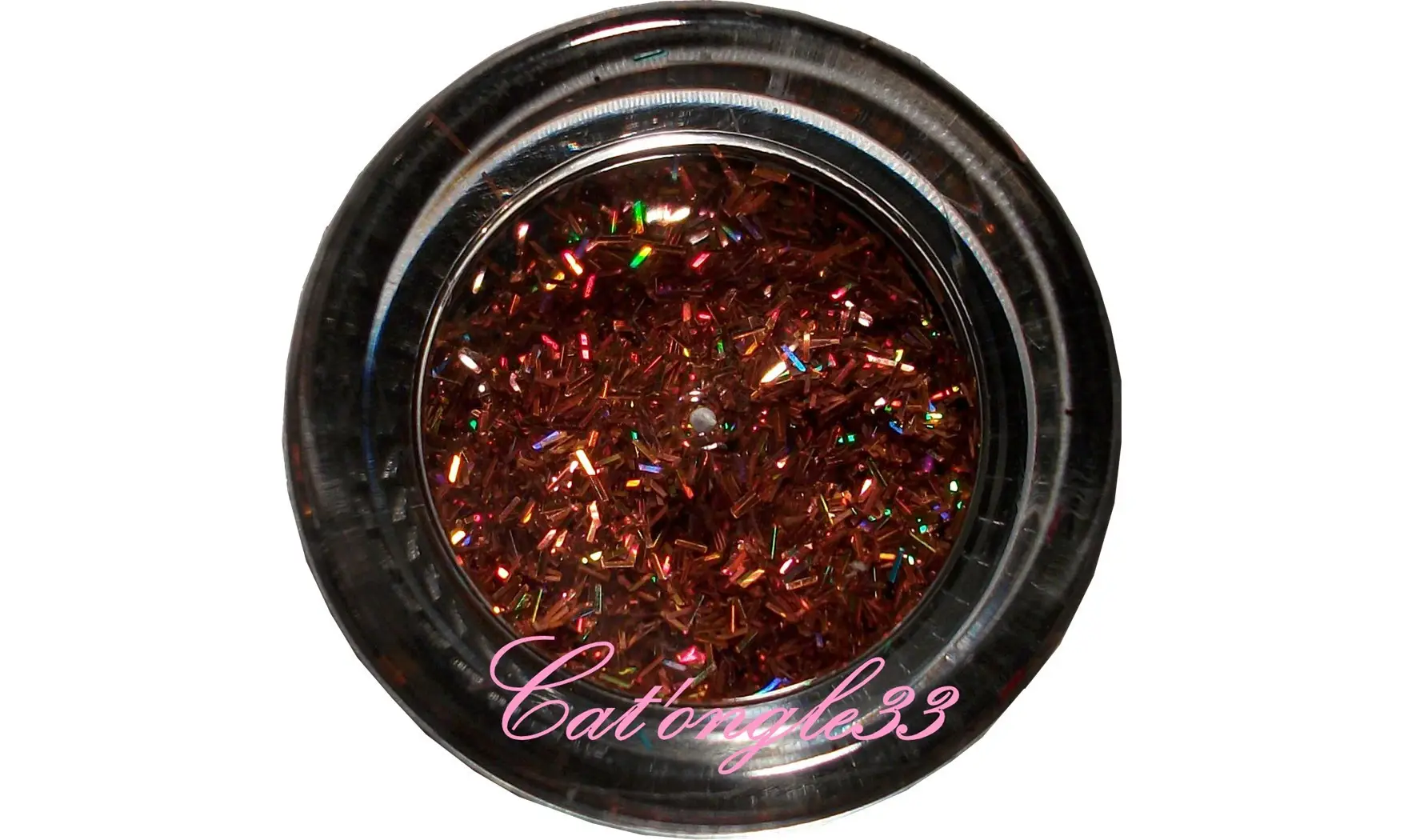 Fils paillettes orange nail art