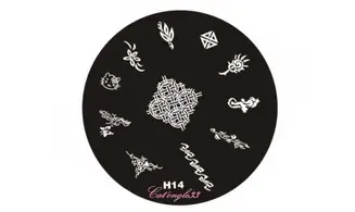 Plaque stamping H14 ronde nail art