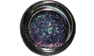 Fils paillettes bleu parme nail art