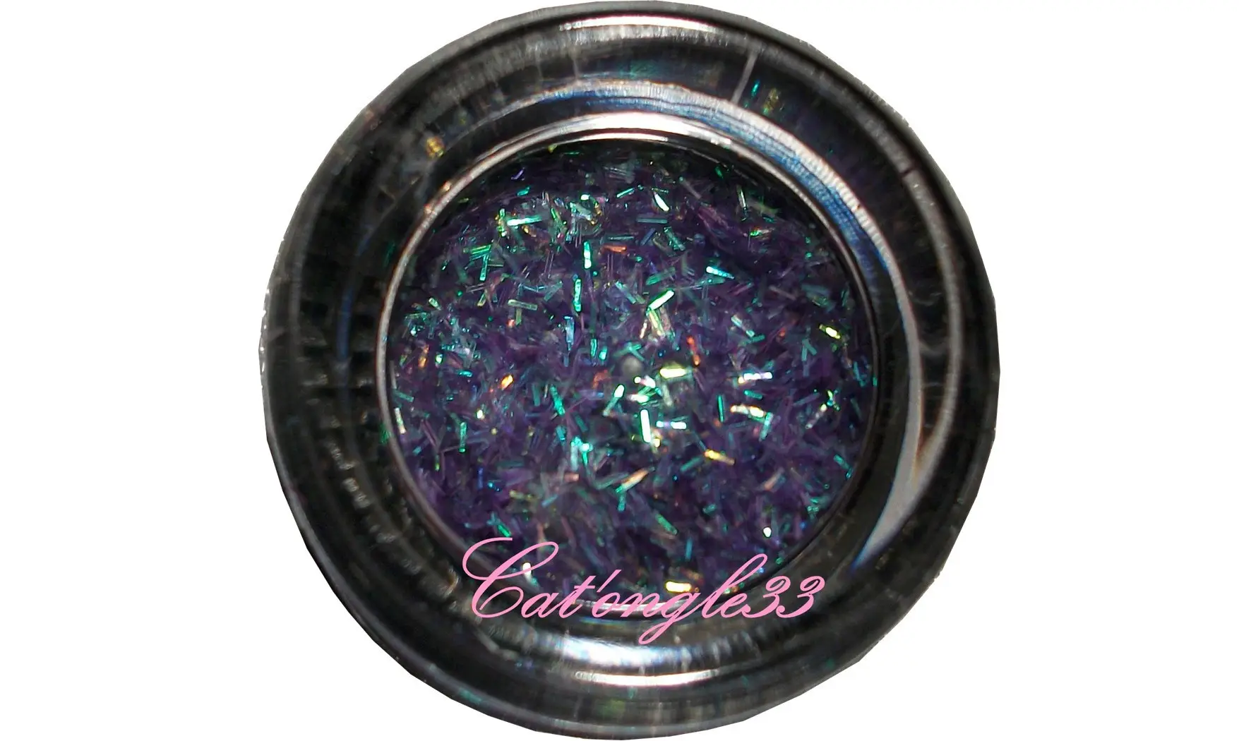 Fils paillettes bleu parme nail art