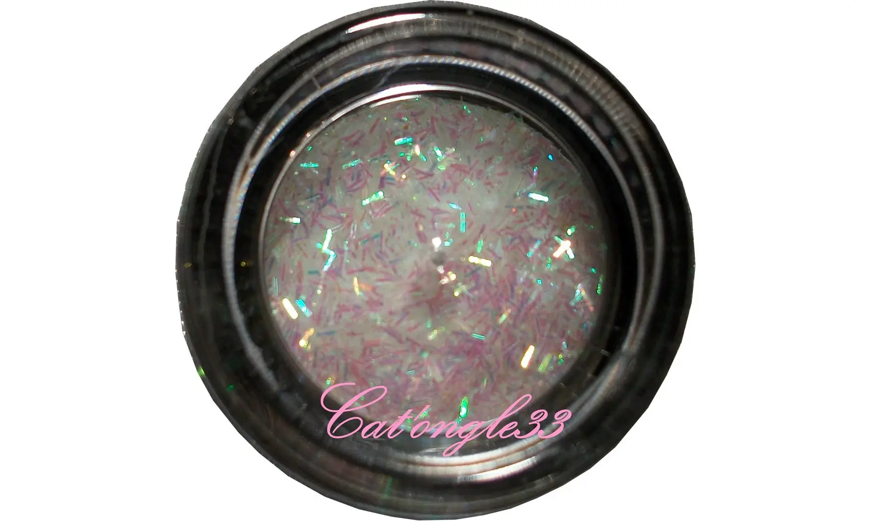 Fils paillettes blanche nail art