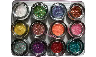 Boîte de 12 pots de fils paillettes
