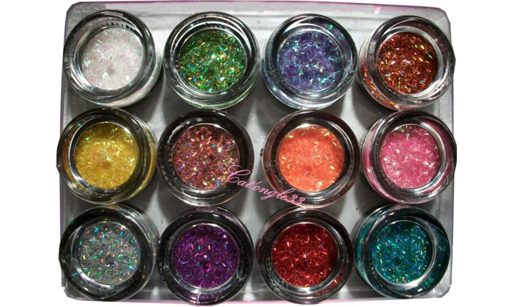 Boîte de 12 pots de fils paillettes