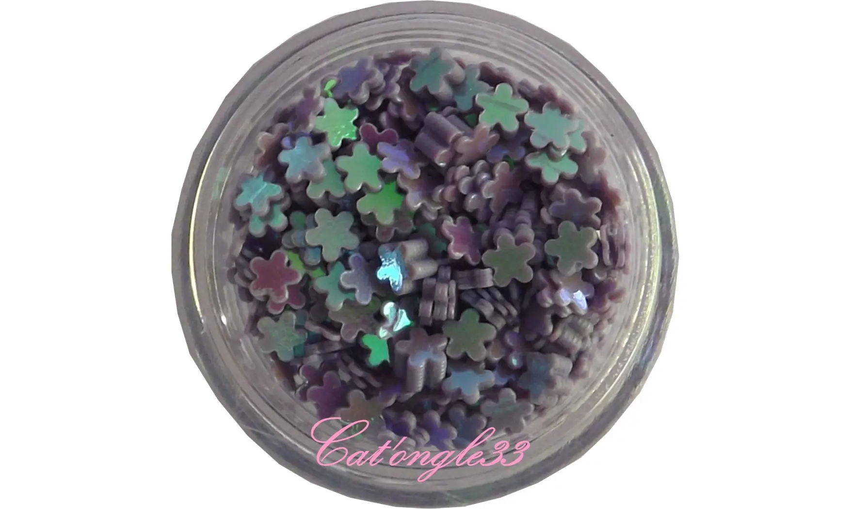 Dazzling hologramme fleurs parme