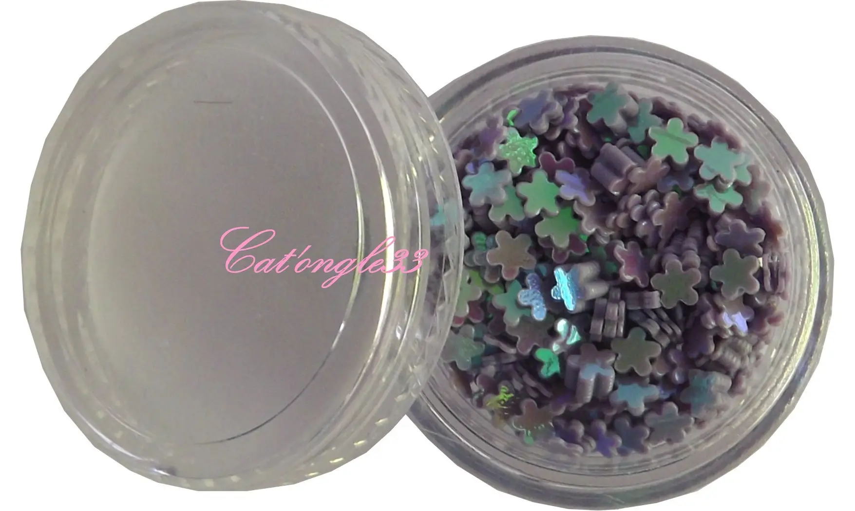 Dazzling hologramme fleurs parme