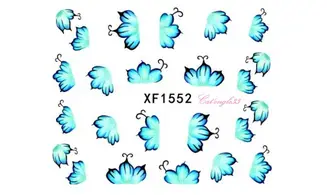 Water decal fleur turquoise bleu XF1552