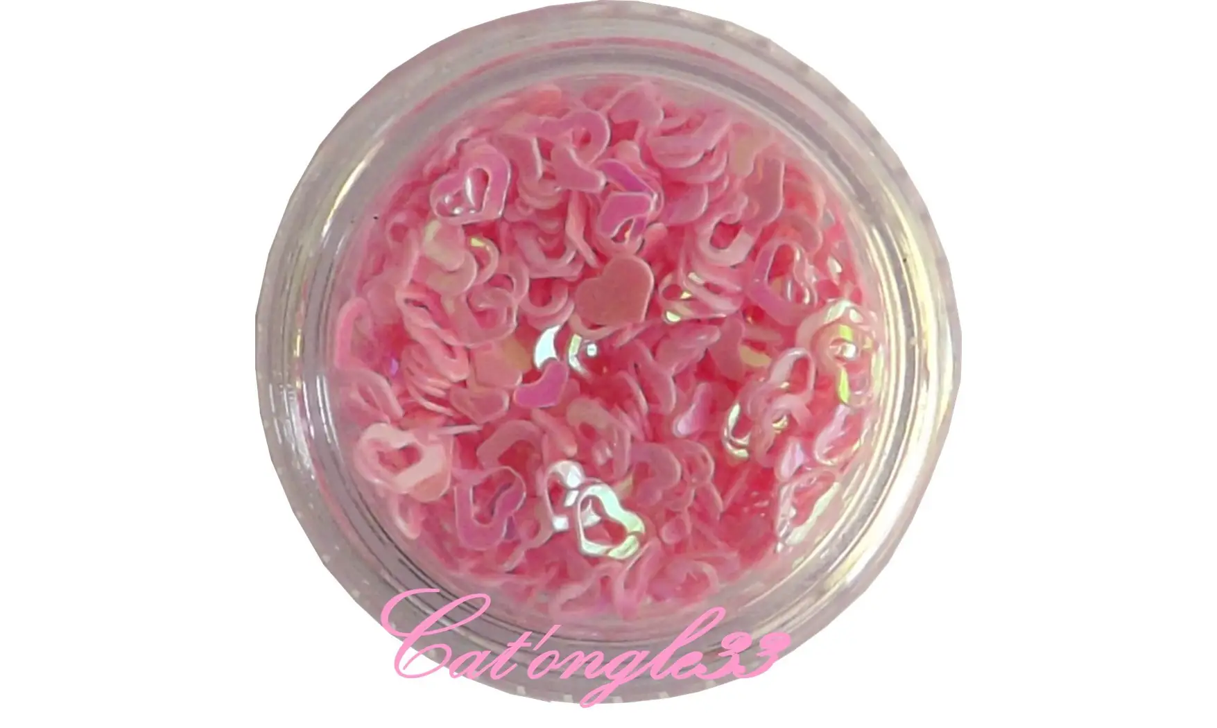 Dazzling hologramme coeur troué rose